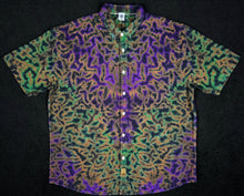 Load image into Gallery viewer, XL Purple Forest Scrunch Button down
